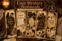 Cozy Mystery Bookmark Printable Set of 5 Product Image 1