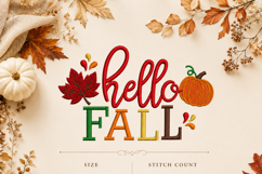 Hello Fall, Machine Embroidery Design Product Image 4