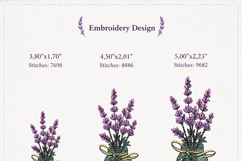 Lavender Bouquet in Jar Embroidery Design Product Image 2