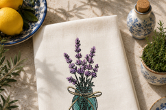 Lavender Bouquet in Jar Embroidery Design Product Image 4
