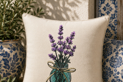 Lavender Bouquet in Jar Embroidery Design Product Image 3