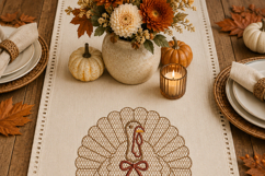 Turkey with Bow Machine Embroidery Design Fall Thanksgiving Product Image 4