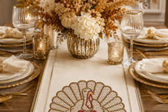 Turkey with Bow Machine Embroidery Design Fall Thanksgiving Product Image 6