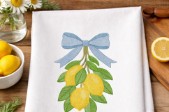Lemon Bow Embroidery Design, Kitchen Decor Product Image 6