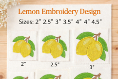 Lemon Embroidery Design, Citrus Fruit Machine Embroidery Product Image 6