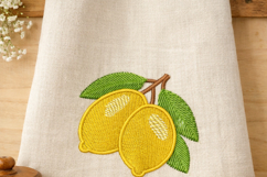 Lemon Embroidery Design, Citrus Fruit Machine Embroidery Product Image 5