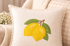 Lemon Embroidery Design, Citrus Fruit Machine Embroidery Product Image 3