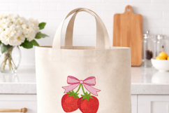 Strawberry and Bow Embroidery Design Product Image 3