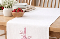 Paris Eiffel Tower Bicycle Embroidery Design Lavender French Product Image 4