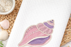 Spiral Seashell Embroidery Design Coastal Shell Product Image 6