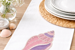 Spiral Seashell Embroidery Design Coastal Shell Product Image 5