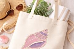 Spiral Seashell Embroidery Design Coastal Shell Product Image 4