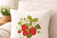 Strawberry Embroidery Design Floral Berry 4x4 Product Image 3