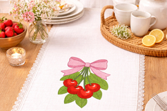 Cherry Bow Embroidery Design 4x4 Hoop Fruit Cottage Kitchen Product Image 5
