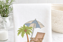 Coastal Beach Chair Embroidery Design, Summer Umbrella Scene Product Image 6