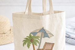 Coastal Beach Chair Embroidery Design, Summer Umbrella Scene Product Image 5