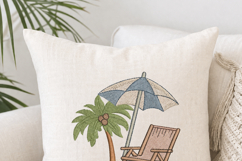 Coastal Beach Chair Embroidery Design, Summer Umbrella Scene Product Image 4