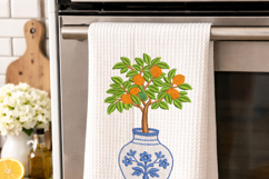 Orange Tree Embroidery Design, Chinoiserie Vase Product Image 4