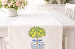 Lemon Tree Embroidery Design, Chinoiserie Vase Product Image 5