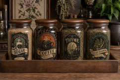 Kitchen Pantry labels, Witchy magic kitchen 4 PNG labels Product Image 5