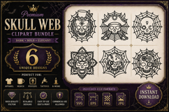 Premium Skull Web Clipart Bundle SVG EPS PNG JPG Designs Product Image 1