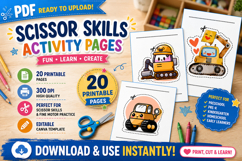 Scissor Skills Activity Pages Printable PDF for Kids Product Image 1
