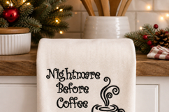 Nightmare Before Coffee, Halloween Machine Embroidery Design Product Image 2