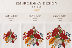 Fall Leaves Embroidery Design Autumn Berry Branch Product Image 2