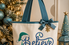 Believe in Christmas Machine Embroidery File, Santa Hat Product Image 4