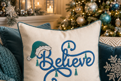 Believe in Christmas Machine Embroidery File, Santa Hat Product Image 6