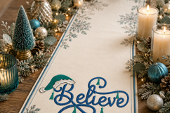 Believe in Christmas Machine Embroidery File, Santa Hat Product Image 5