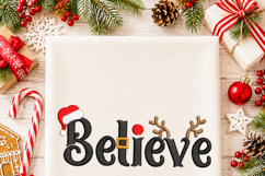 Believe in Christmas. Xmas Machine Embroidery Design. Product Image 2