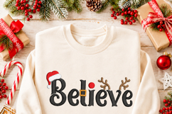 Believe in Christmas. Xmas Machine Embroidery Design. Product Image 7