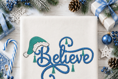 Believe in Christmas Machine Embroidery File, Santa Hat Product Image 3