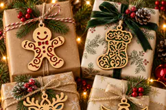 Christmas Filigree Garland SVG Gingerbread Stocking Reindeer Product Image 2