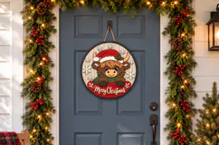 Highland Cow Christmas Sign SVG | Laser Cut File Product Image 3