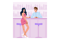 conversation chatting with bartender vector Product Image 1