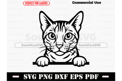 Peeking Chausie Cat Design SVG PNG DXF EPS PDF Product Image 1