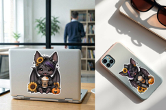 Cute Bat. Halloween Stickers design PNG Product Image 2