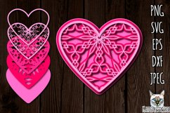 3d layered Heart svg, Valentine&#039;s day SVG, love heart Product Image 1