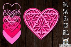 3d layered Heart svg, Valentine&#039;s day SVG, love heart Product Image 1