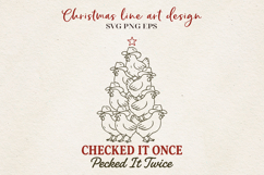 Chicken Christmas Line Art | Farm Holiday SVG PNG EPS Product Image 1