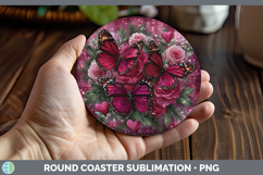 GorgeousChecker Valentine Round Coaster design.