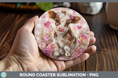 GorgeousChecker Valentine Round Coaster design.