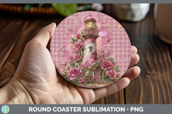 GorgeousChecker Valentine Round Coaster design.