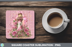 GorgeousChecker Valentine Square Coaster design.