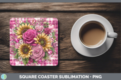 GorgeousChecker Valentine Square Coaster design.