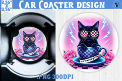 Car Coaster | Checkered | Retro and Vintage Product Image 1