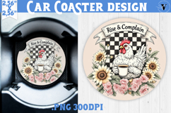 Car Coaster | Checkered | Retro and Vintage Product Image 1