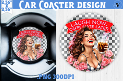 Car Coaster | Checkered | Retro and Vintage Product Image 1
